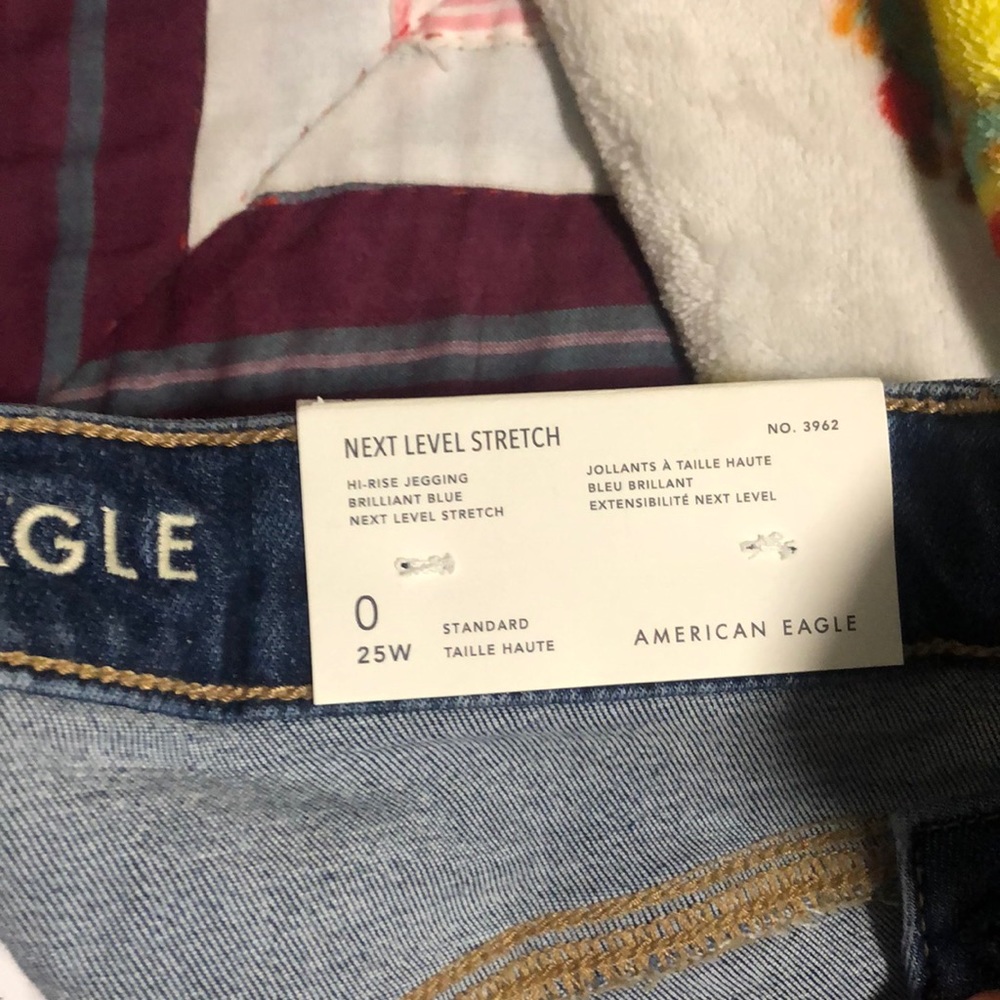 jeans. size 0, very stretchy.